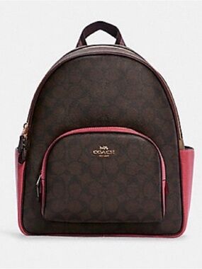 Coach Court Backpack in Signature Canvas with Color-Blocked